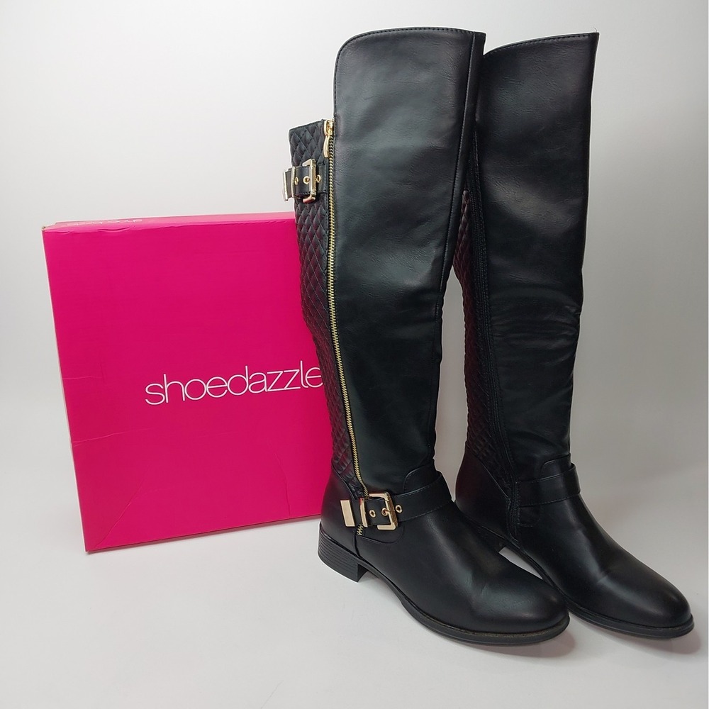 Shoes Dazzle Black Cersei Women's Size 8.5 Knee High Boots